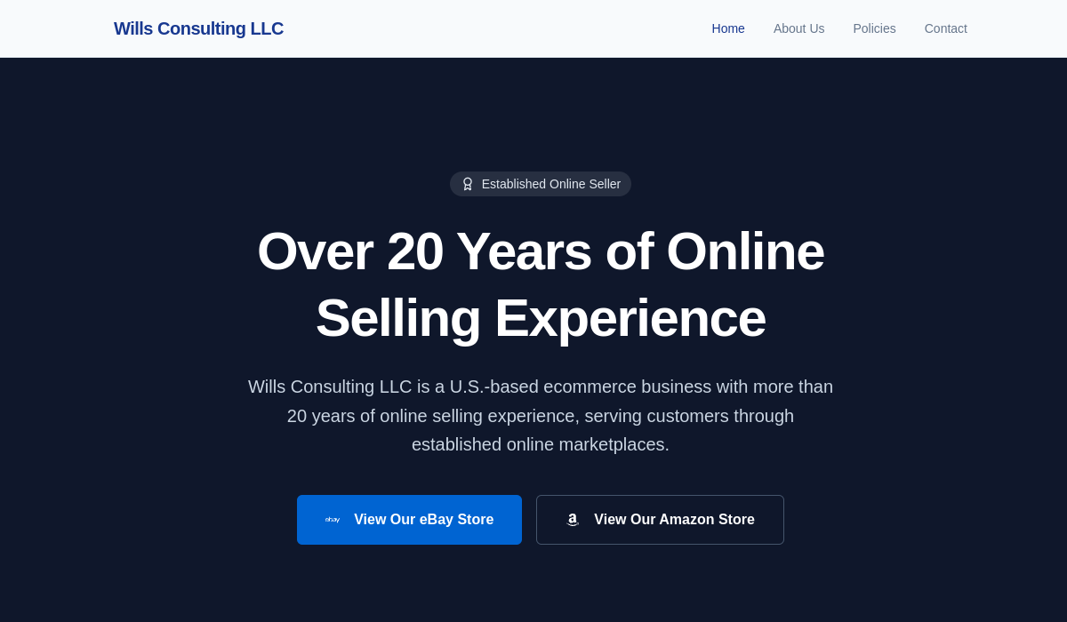 Wills Consulting LLC website homepage